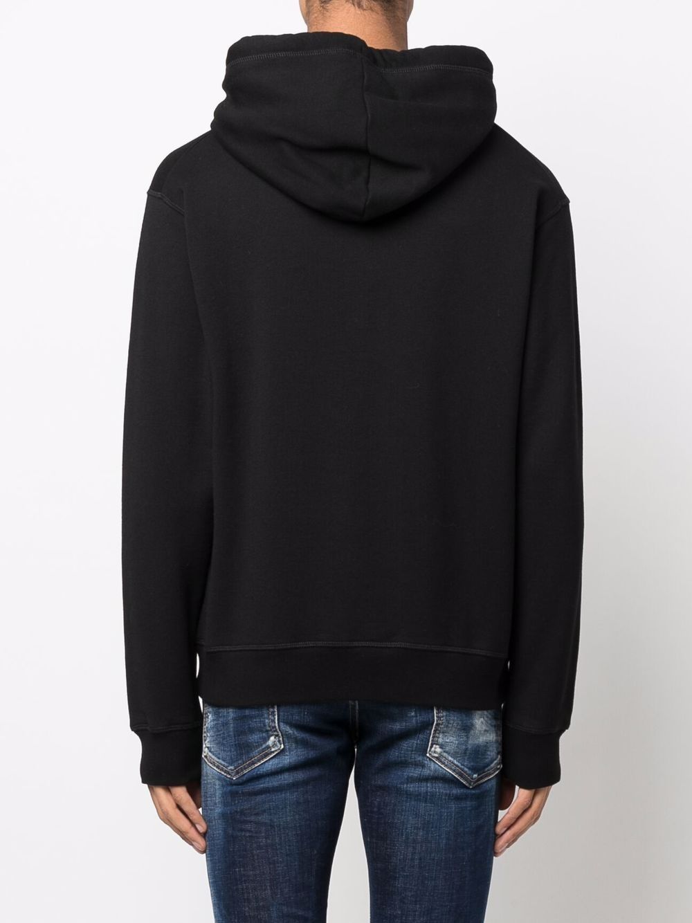 Dsquared2 Icon Splatter Cotton Jersey Hoodie In Black