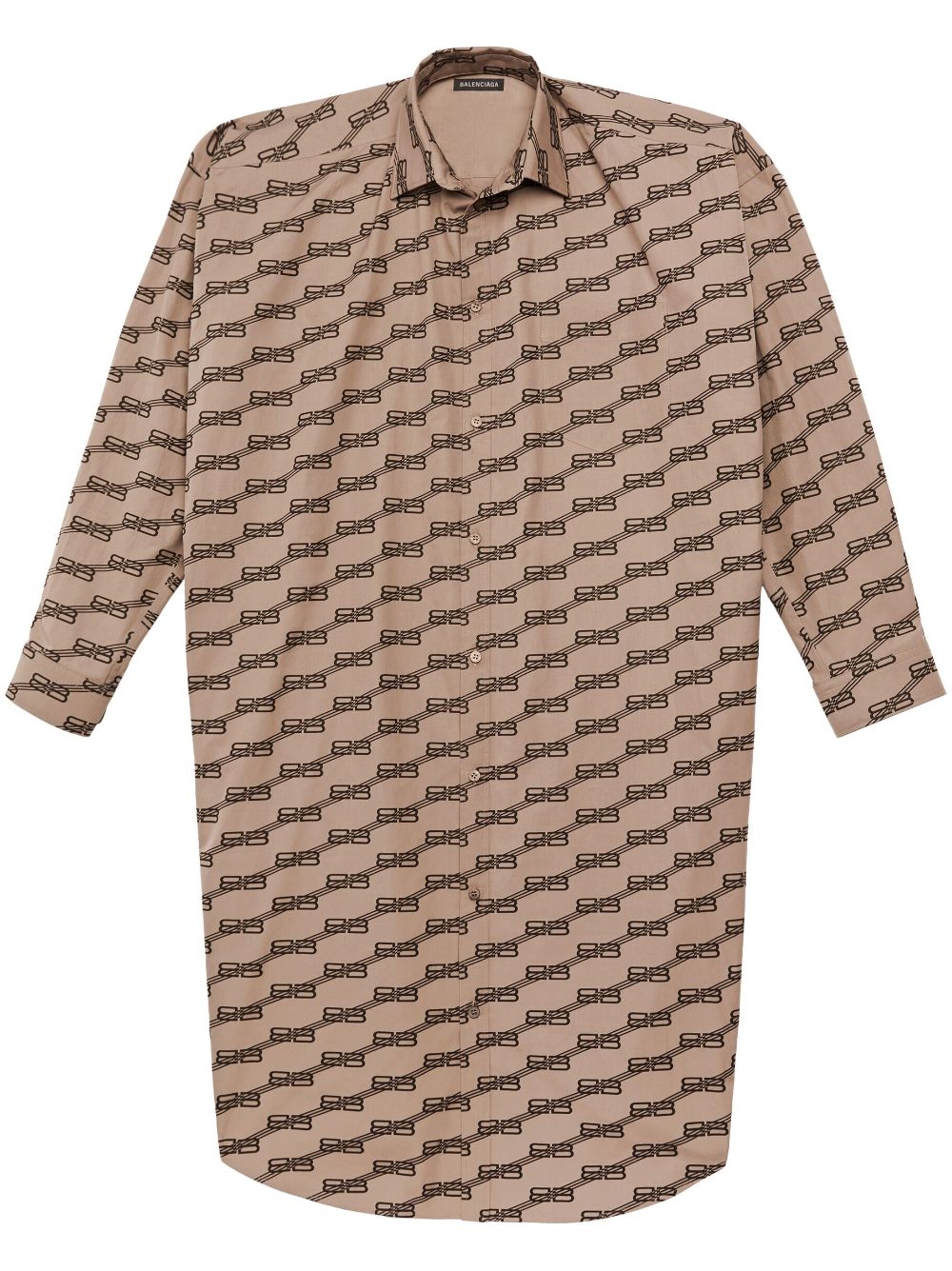 Balenciaga BB-monogram Cotton-poplin Shirt Dress