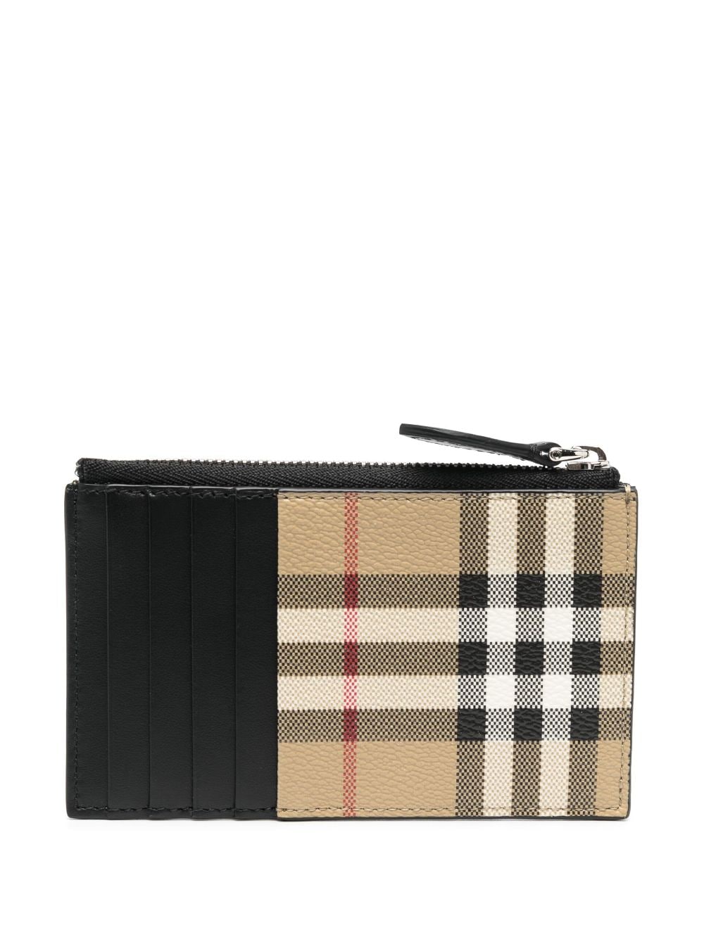 Burberry Somerset Check Canvas & Leather Card Case Black