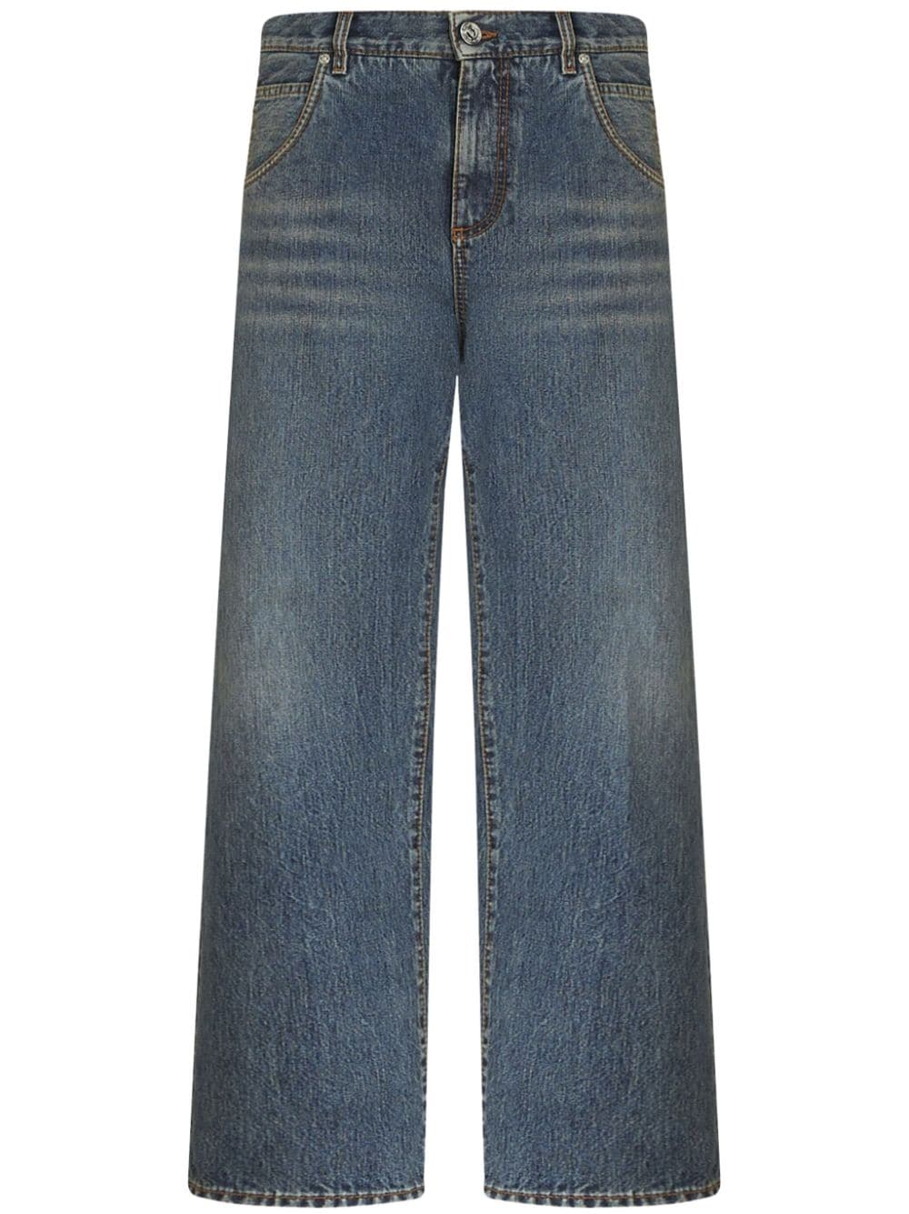 Louis Vuitton Stonewashed Monogram Patch Boot-Cut Jeans