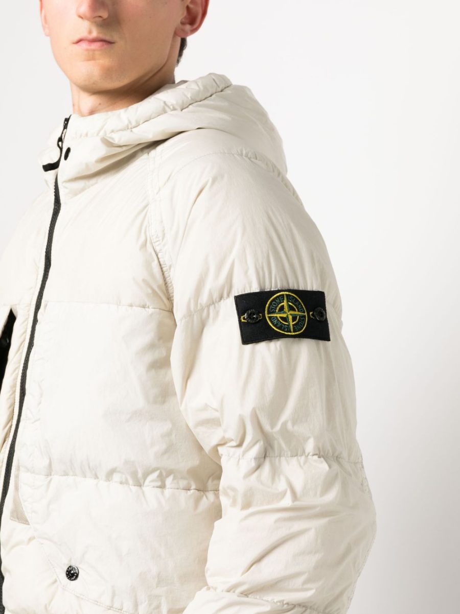 Stone island white on sale puffer