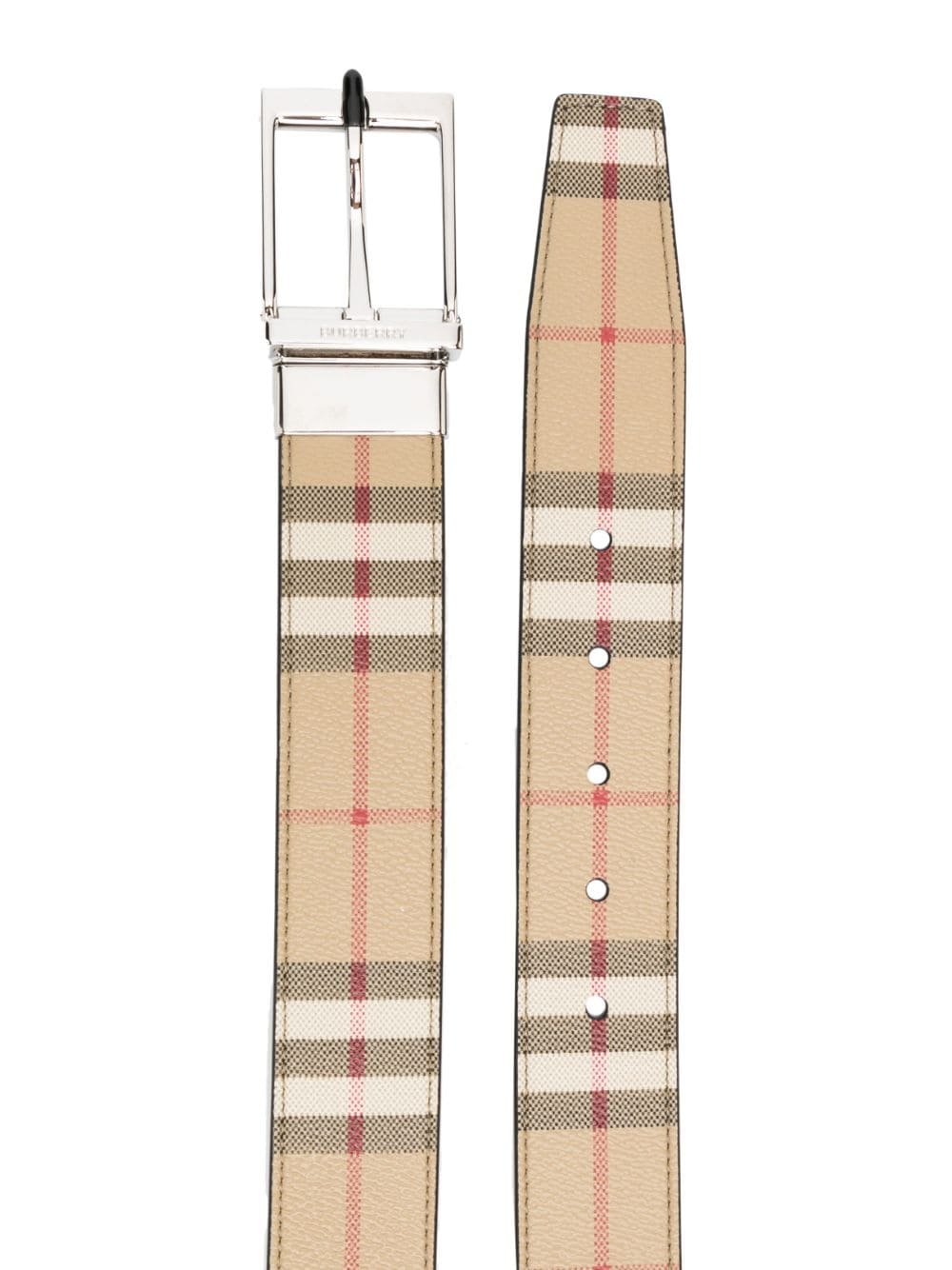 Burberry | Men 35mm Reversible Check E-Canvas Belt Archive Beige 100