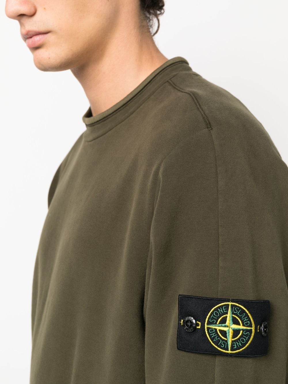 Stone island green outlet crew neck