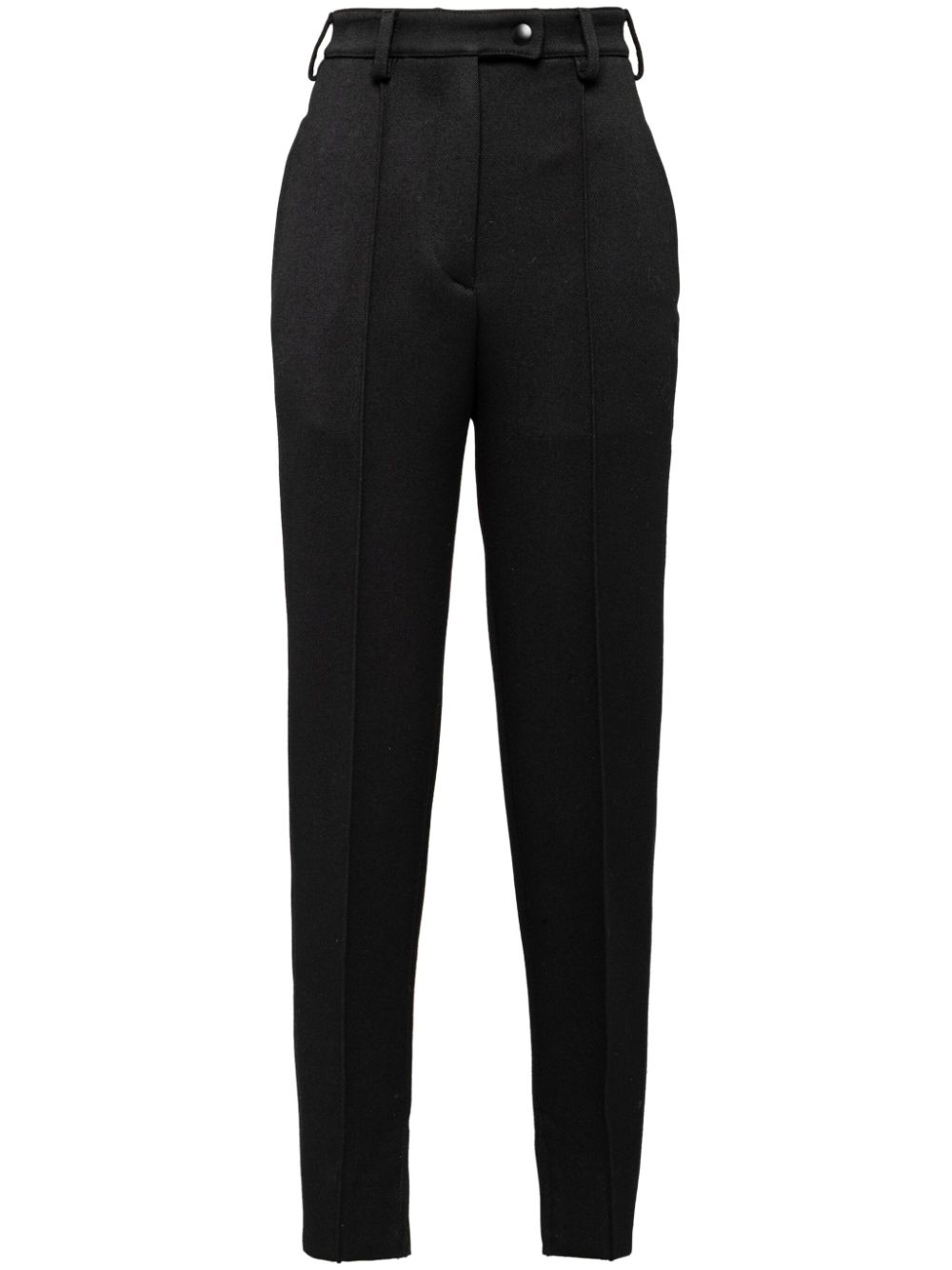 Luxury trousers for women - Dolce & Gabbana white trousers with silver  buttons
