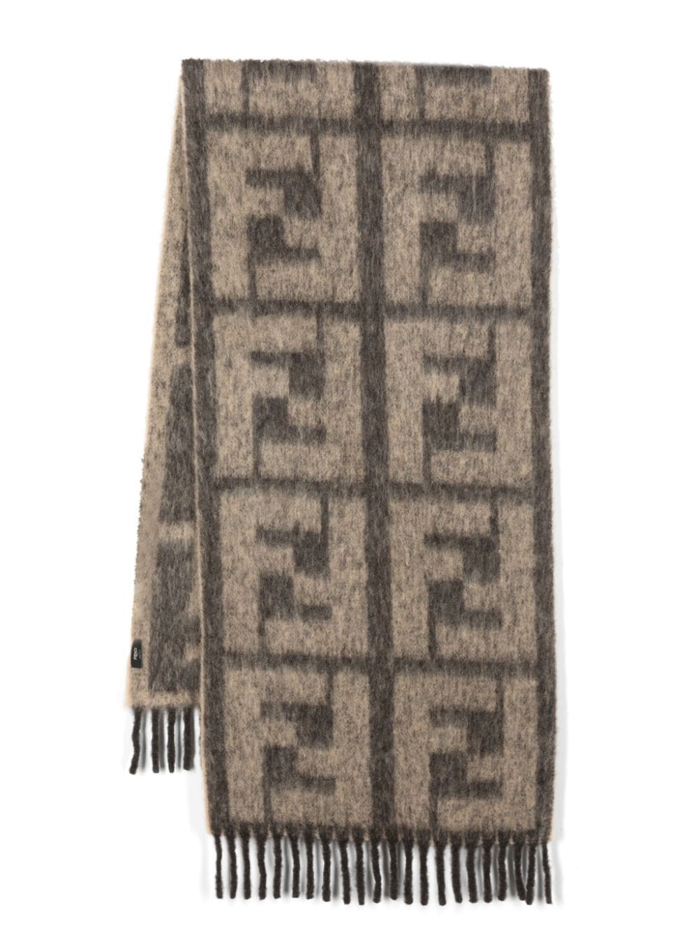 Fendi Tonal-monogram Jacquard Sweater In Beige