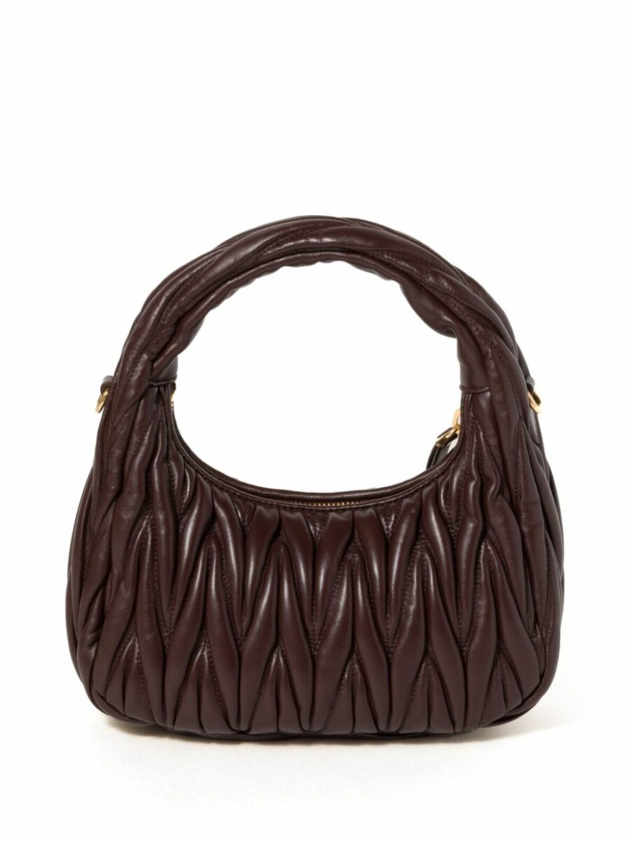 <strong>Miu Miu </strong><br>Wander Matelassé Nappa Leather Hobo Bag - Image 4