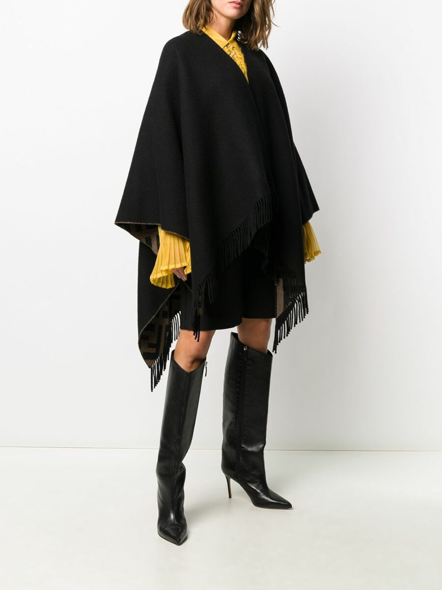 <strong>Fendi </strong><br>Poncho Con Peneri Ws E Lana - immagine 3