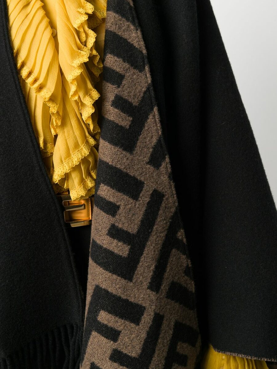 <strong>Fendi </strong><br>Poncho Con Peneri Ws E Lana - immagine 5