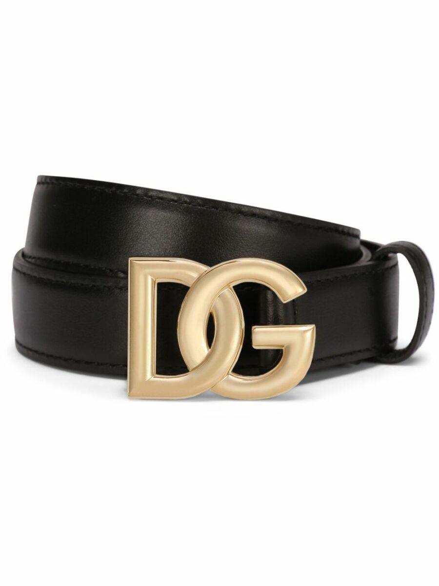 <strong>Dolce & Gabbana </strong><br>Cintura In Pelle Di Vitello Con Logo Dg - immagine 3