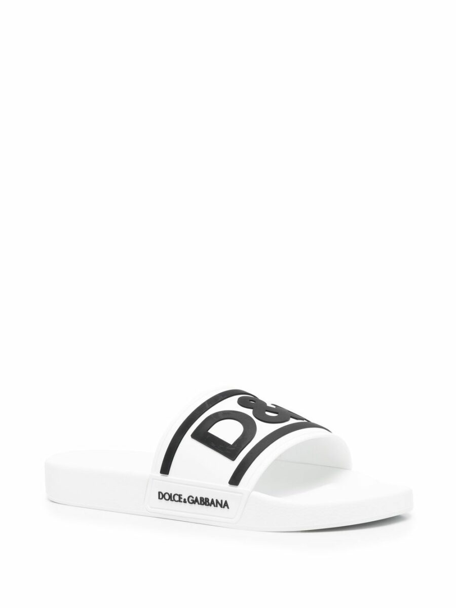 <strong>Dolce & Gabbana </strong><br>Rubber Beachwear Sliders With Dg Logo - Image 3