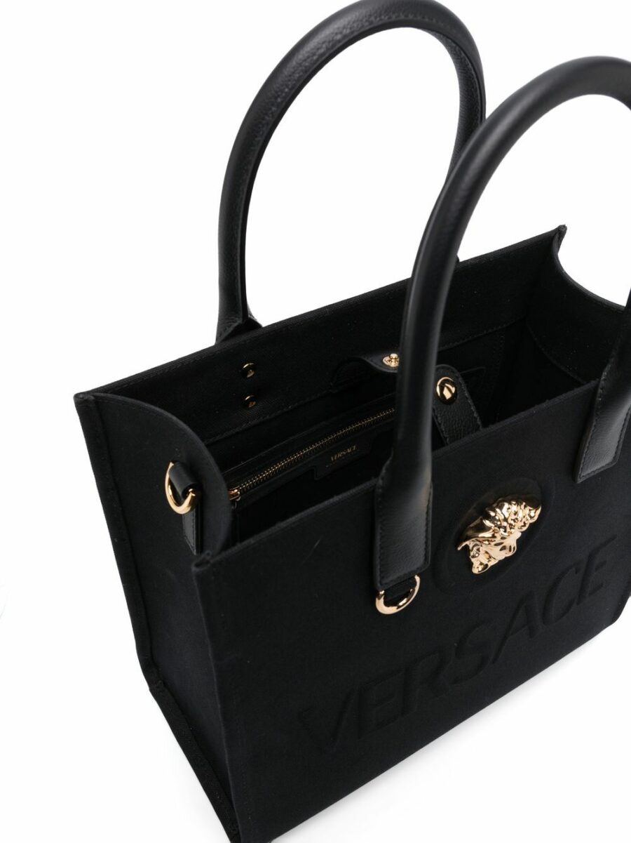 <strong>Versace </strong><br>Fabric-Calf Leather Small Tote - Image 5