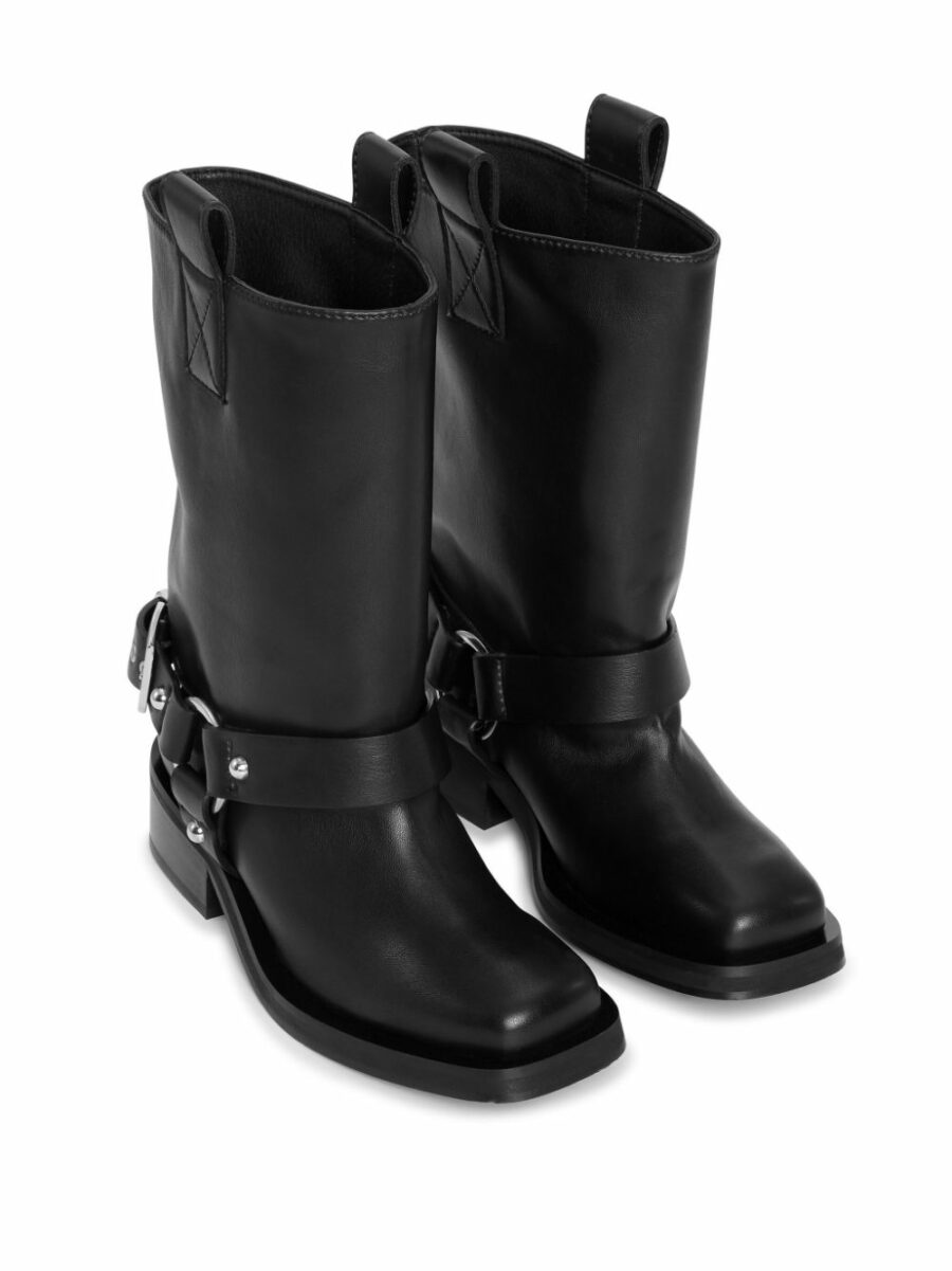 <strong>Ganni </strong><br>Biker Tubular Mid Shaft Boot - Image 4