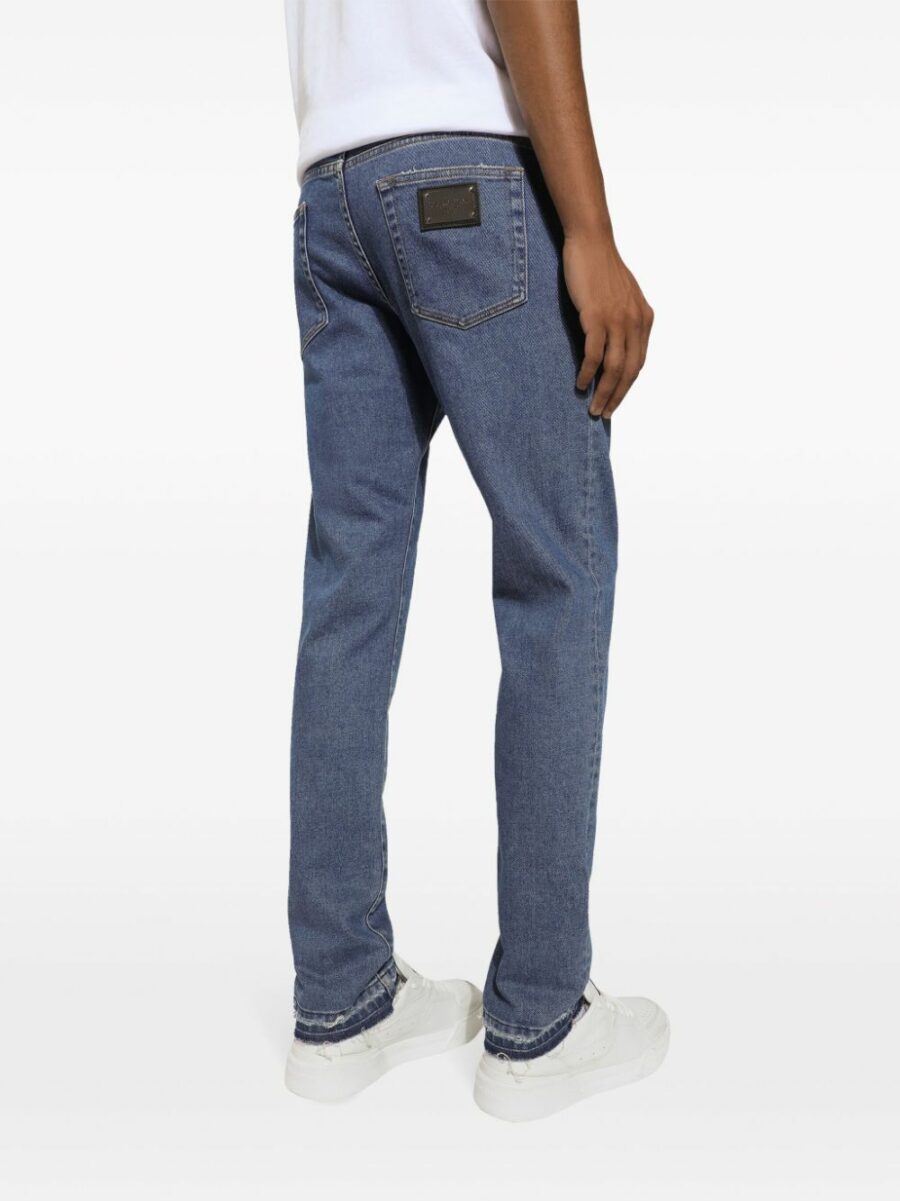 <strong>Dolce & Gabbana </strong><br>Slim-Fit Stretch Blue Denim Jeans - Image 4