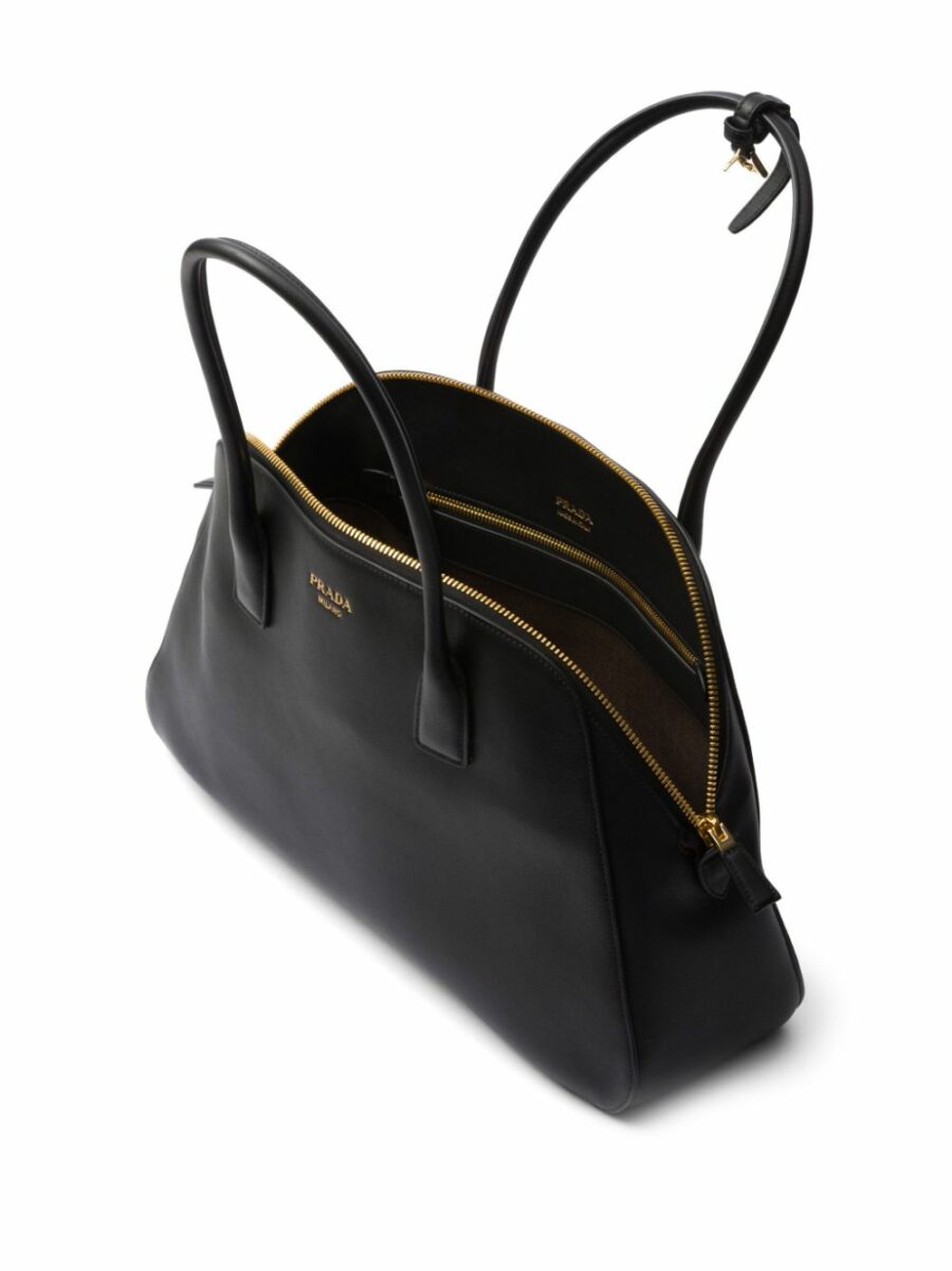 <strong>Prada </strong><br>Medium Leather Tote Bag With Zipper Closure - Image 3