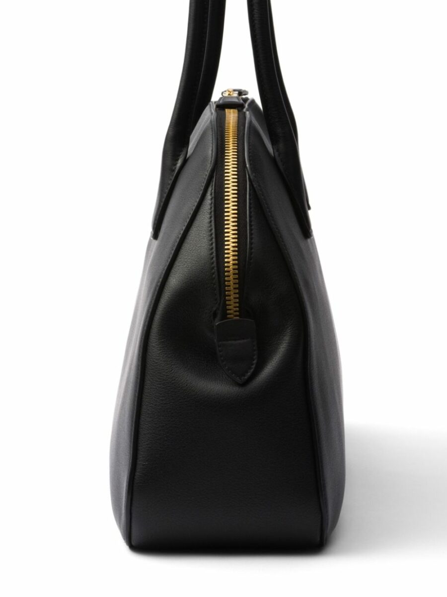 <strong>Prada </strong><br>Medium Leather Tote Bag With Zipper Closure - Image 4