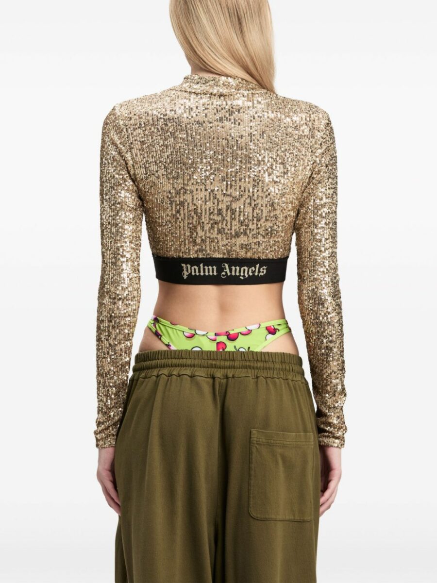 <strong>Palm Angels </strong><br>Logo Tape Sequins Top - Image 3