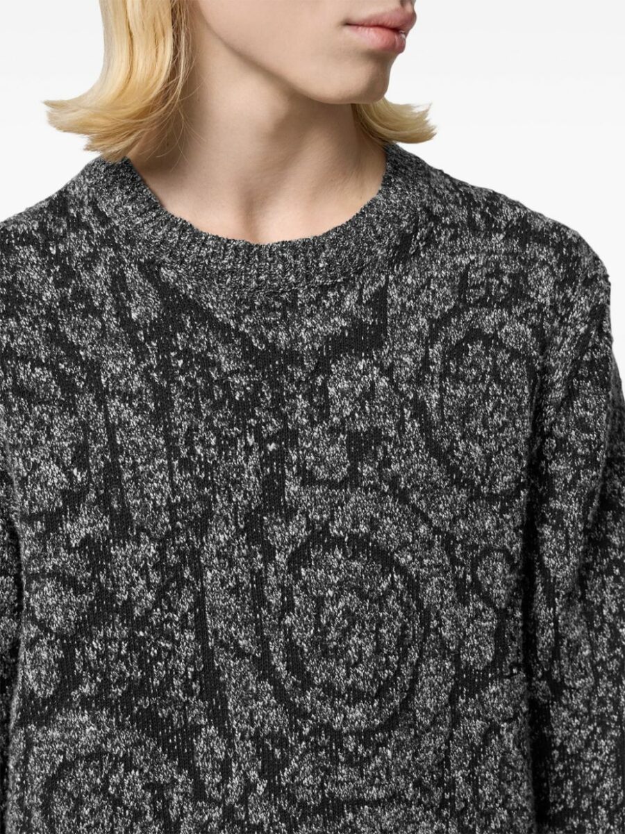 <strong>Versace </strong><br>Baroque Knit Tweed Sweater - Image 5