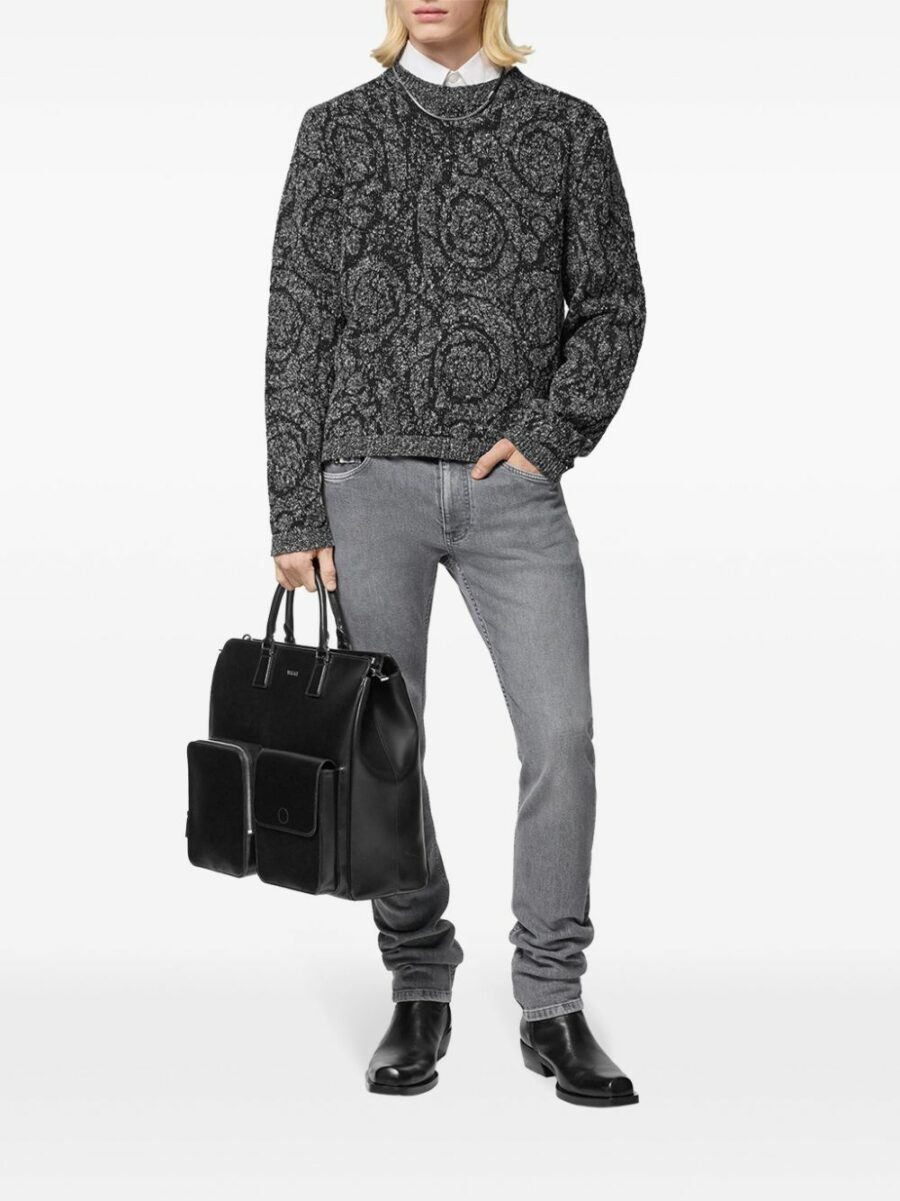 <strong>Versace </strong><br>Baroque Knit Tweed Sweater - Image 4