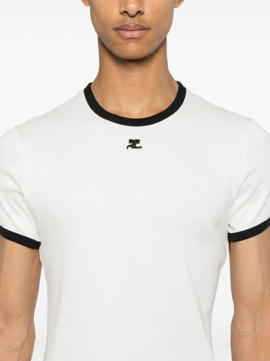 <strong>Courreges </strong><br>T-Shirt Con Bordi A Contrasto - immagine 5