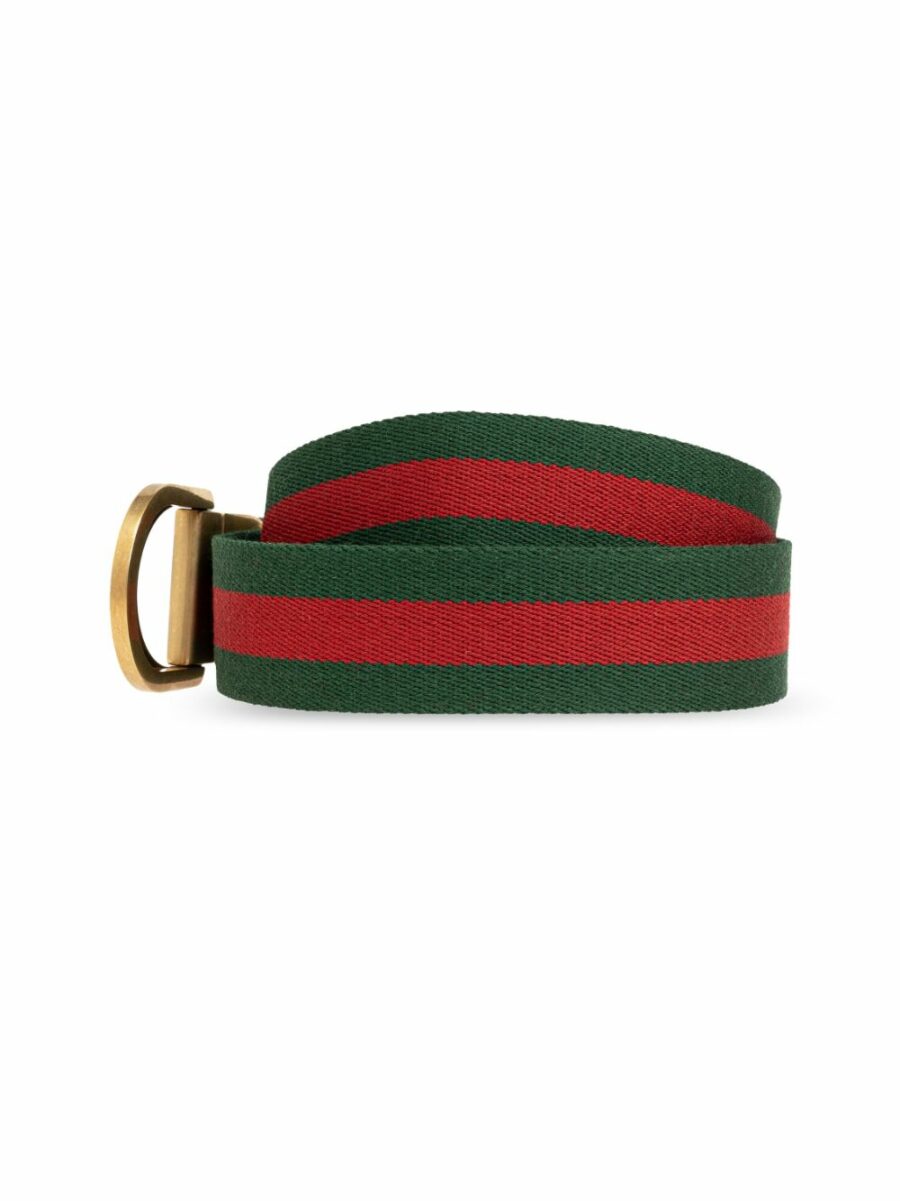 <strong>Gucci </strong><br>Cintura Larga Con Motivo Web E Fibbia Con Scritta - immagine 4