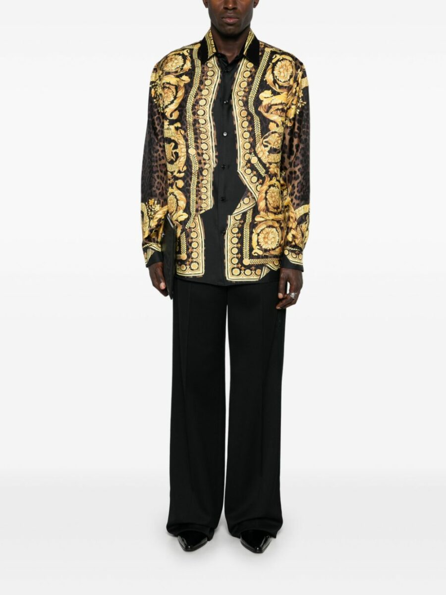 <strong>Versace </strong><br>Camicia In Seta Stampa Barocco - immagine 5