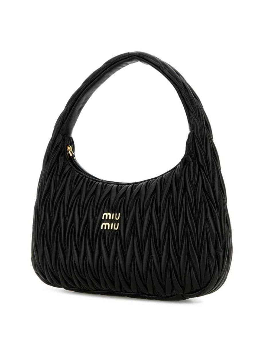 <strong>Miu Miu </strong><br>Wander Matelassé Nappa Leather Hobo Bag - Image 3