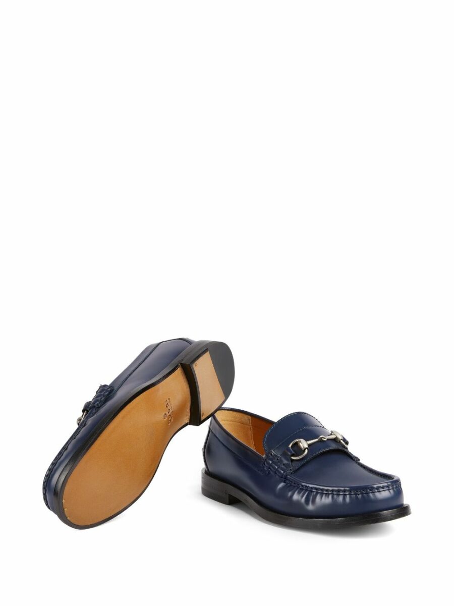 <strong>Gucci </strong><br>Mocassini Millennial Ribot Blue Agata - immagine 3