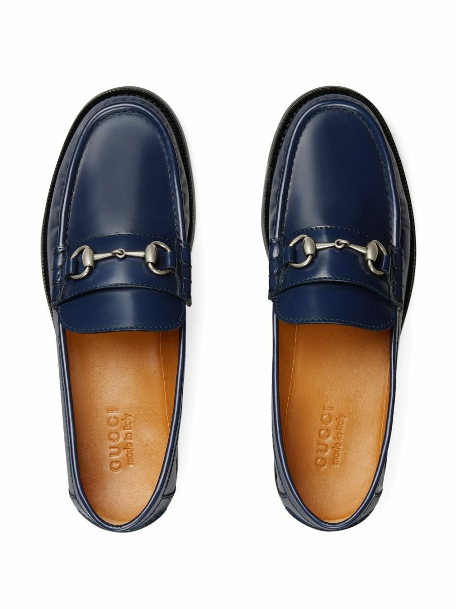 <strong>Gucci </strong><br>Mocassini Millennial Ribot Blue Agata - immagine 5