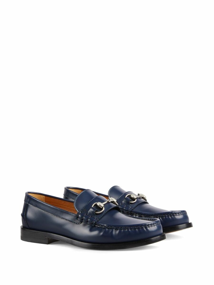 <strong>Gucci </strong><br>Mocassini Millennial Ribot Blue Agata - immagine 4