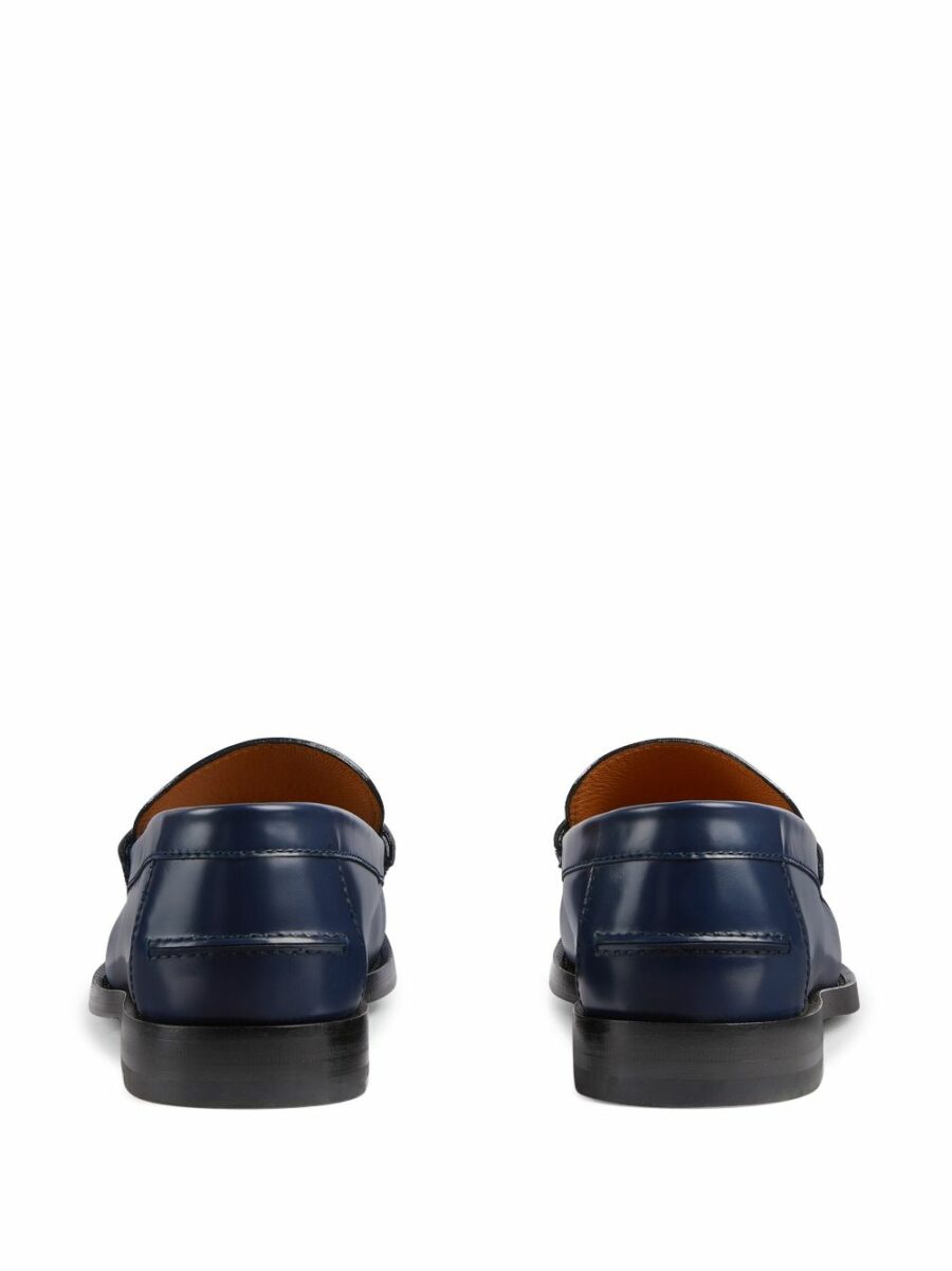 <strong>Gucci </strong><br>Mocassini Millennial Ribot Blue Agata - immagine 6