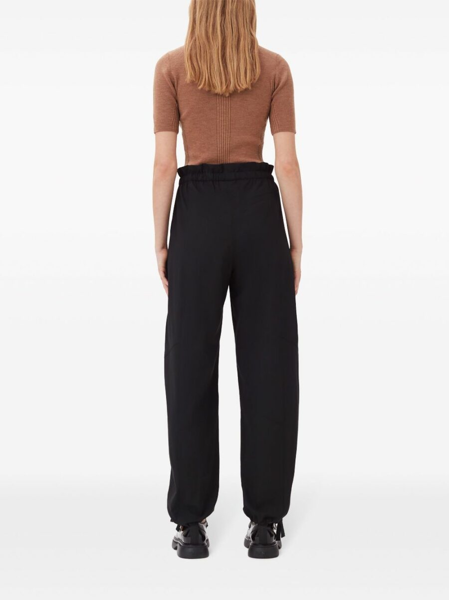 <strong>Ganni </strong><br>Drapey Melange Elasticated Waist Pants - Image 3