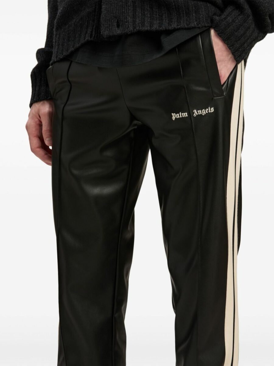 <strong>Palm Angels </strong><br>Pantaloni Track Effetto Pelle - immagine 4