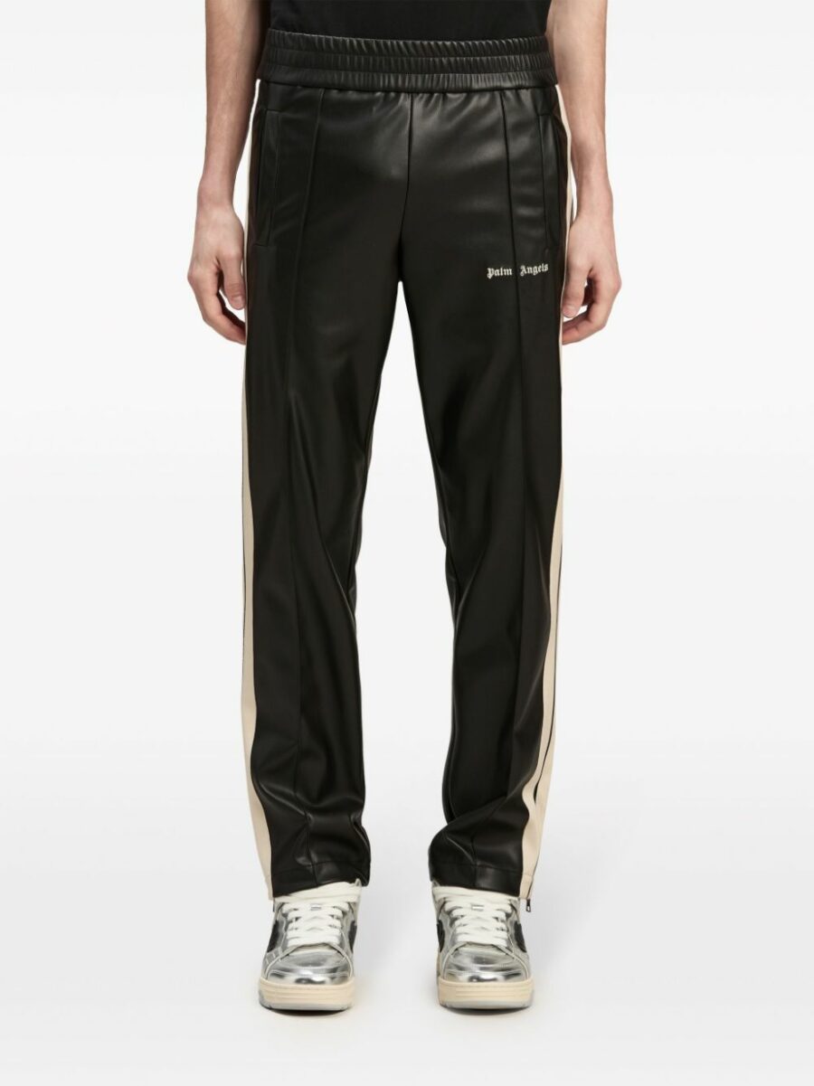 <strong>Palm Angels </strong><br>Pantaloni Track Effetto Pelle - immagine 5