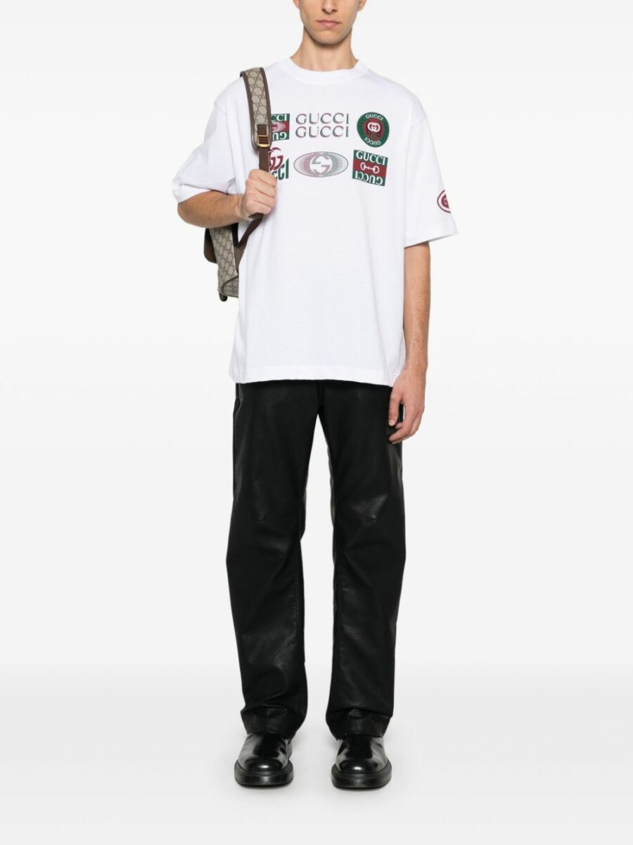 <strong>Gucci </strong><br>Cotton Jersey T-Shirt With  Print - Image 5