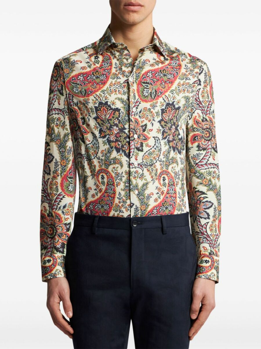 <strong>Etro </strong><br>Camicia Roma F.Do Beige - immagine 5