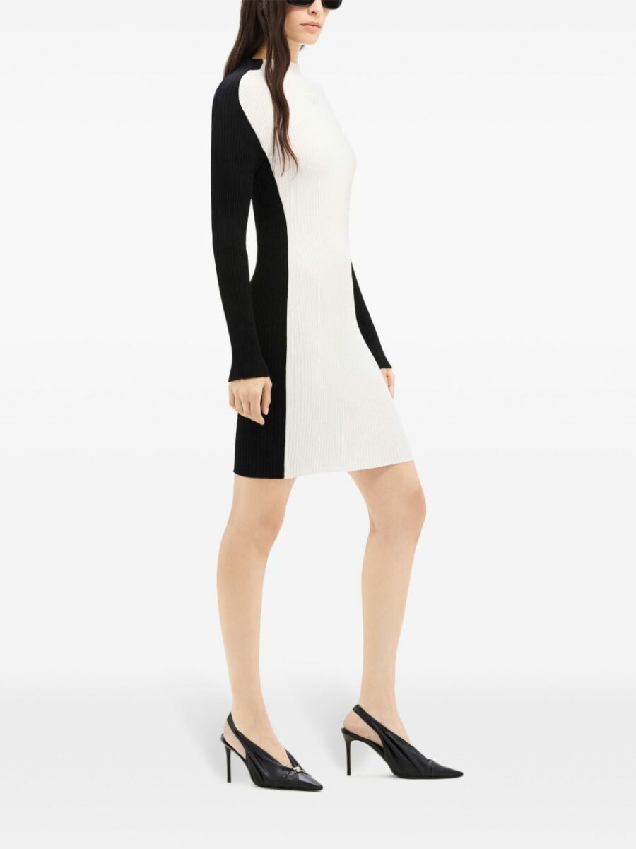 <strong>Courreges </strong><br>Bicolor Rib Knit Dress - Image 3