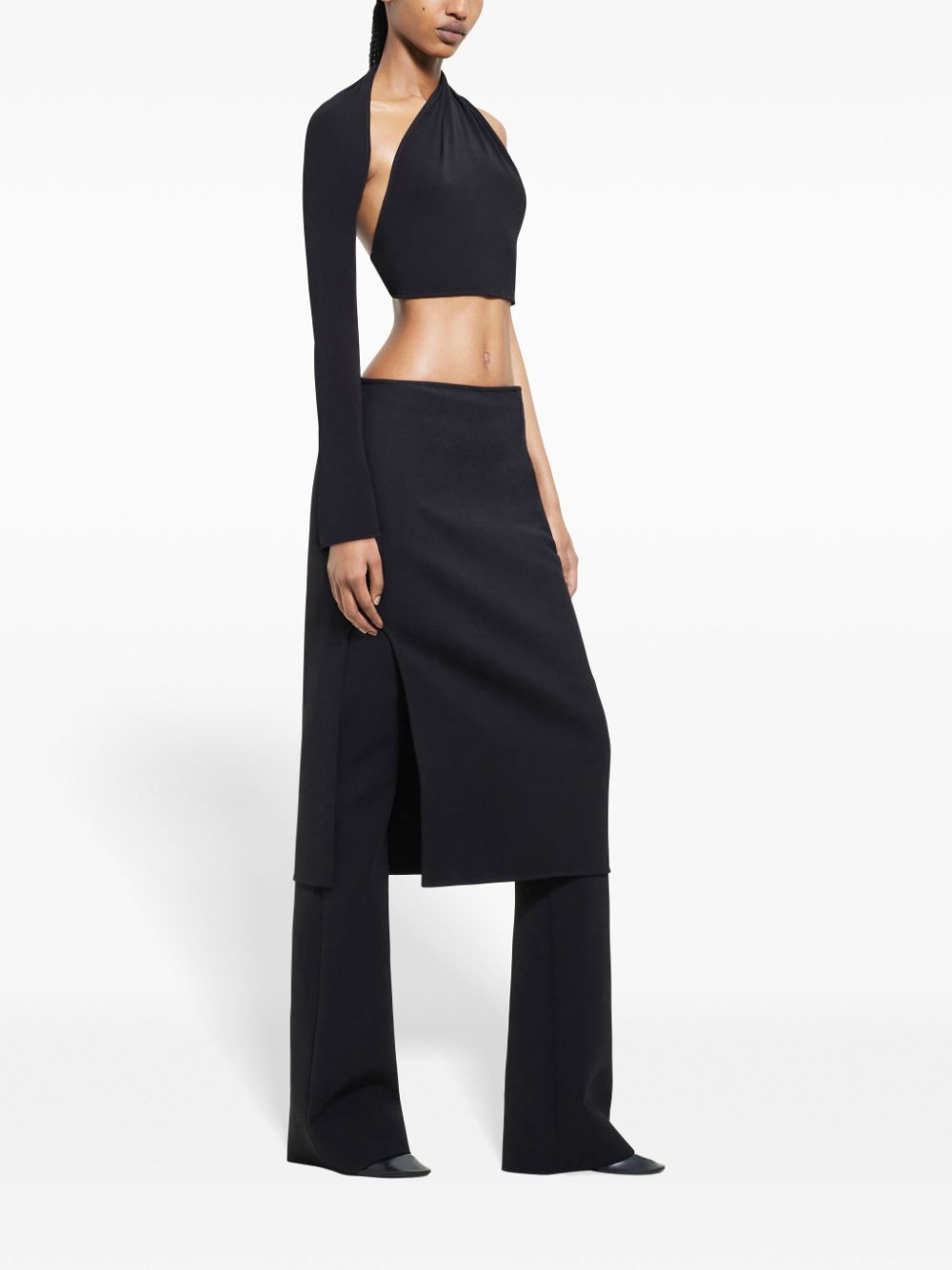 <strong>Courreges </strong><br>Oblique Tailored Wool Long Skirt - Image 2