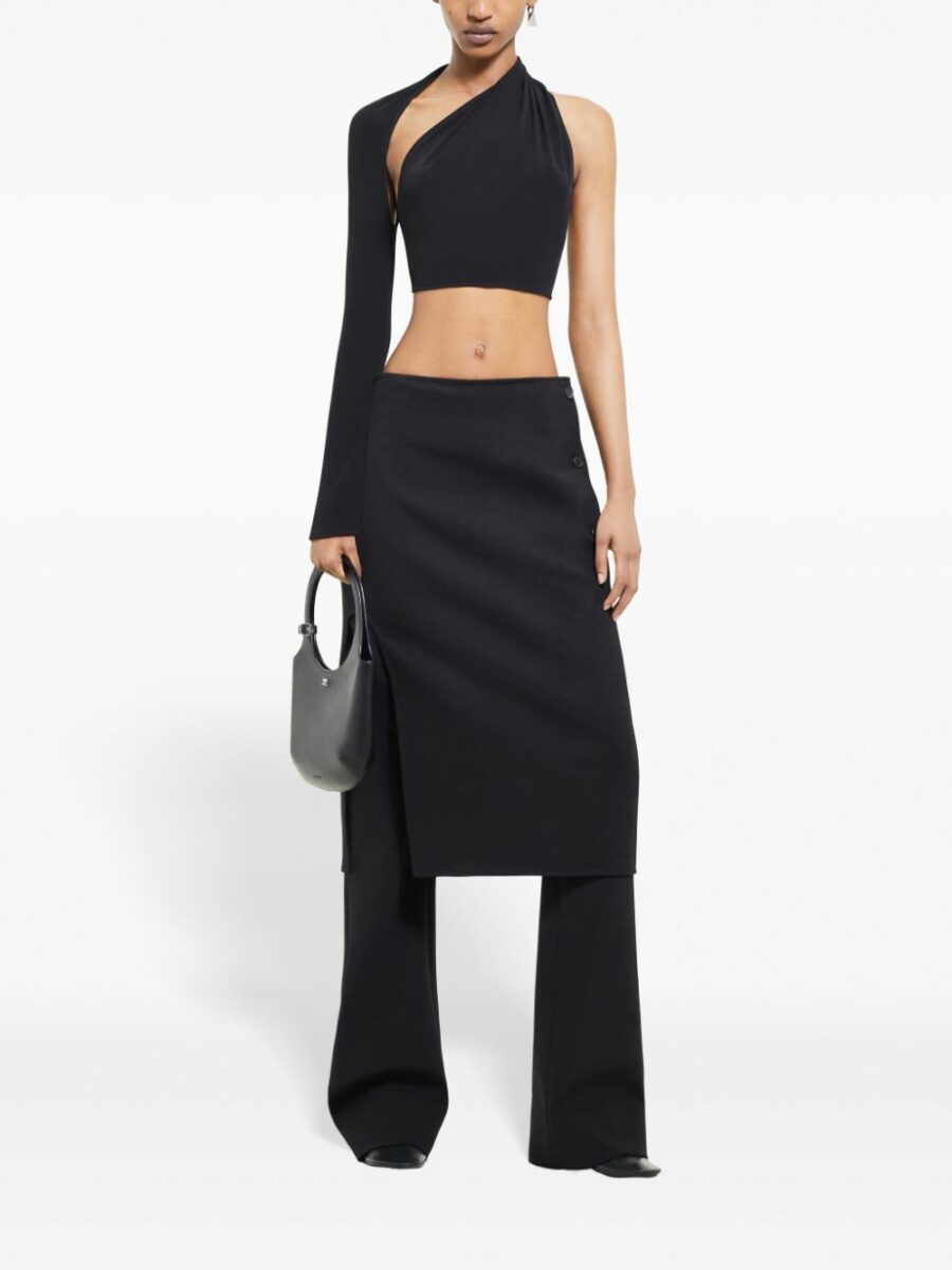 <strong>Courreges </strong><br>Oblique Tailored Wool Long Skirt - Image 4