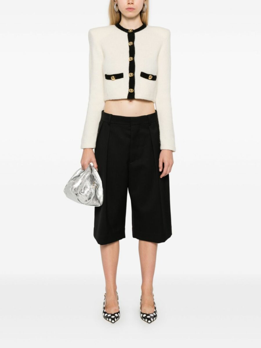 <strong>Alessandra Rich </strong><br>Knitted Cropped Cardigan - Image 4