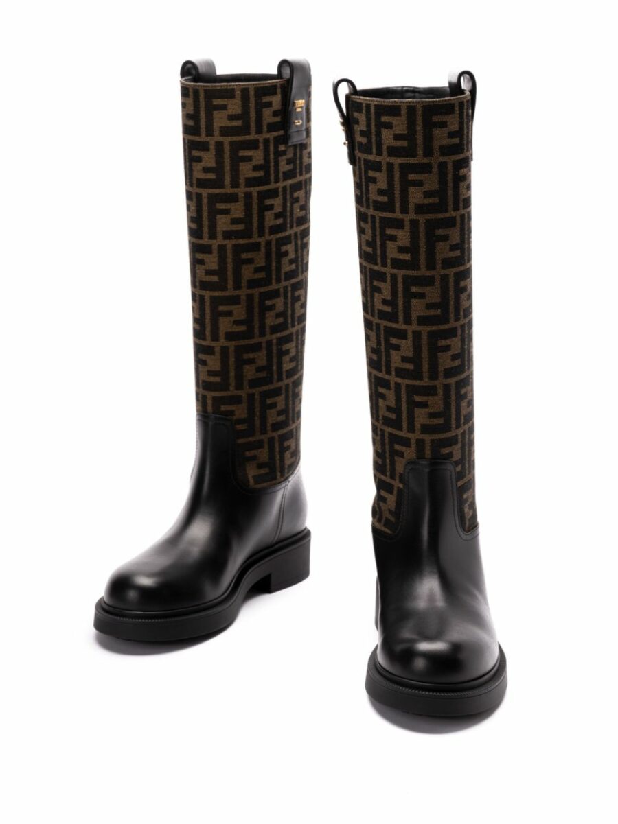 <strong>Fendi </strong><br>Filo Calf Jacquard Boots - Image 3